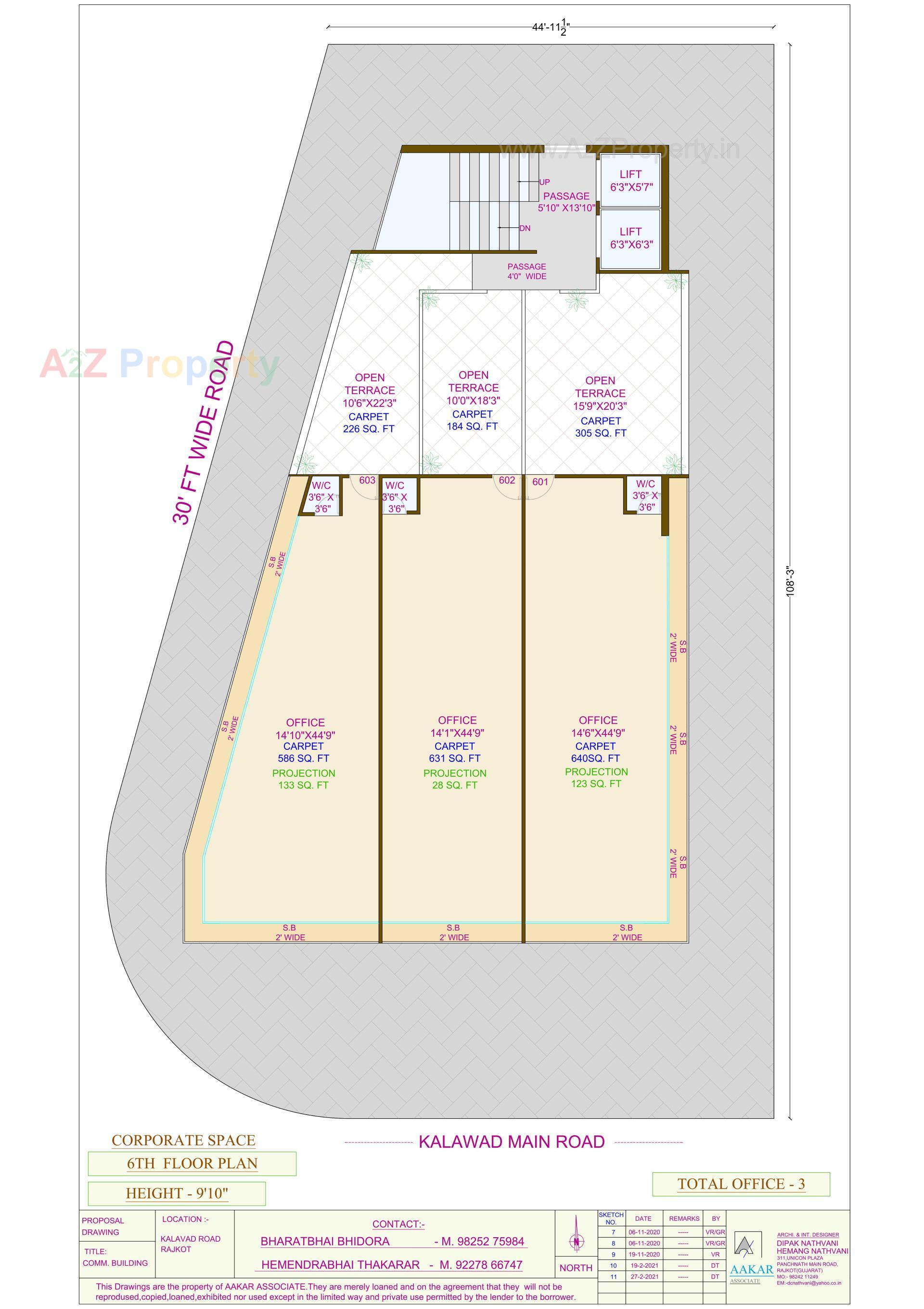 Layout of real estate project The Corporate Space located at Nana-mava, Rajkot, Gujarat