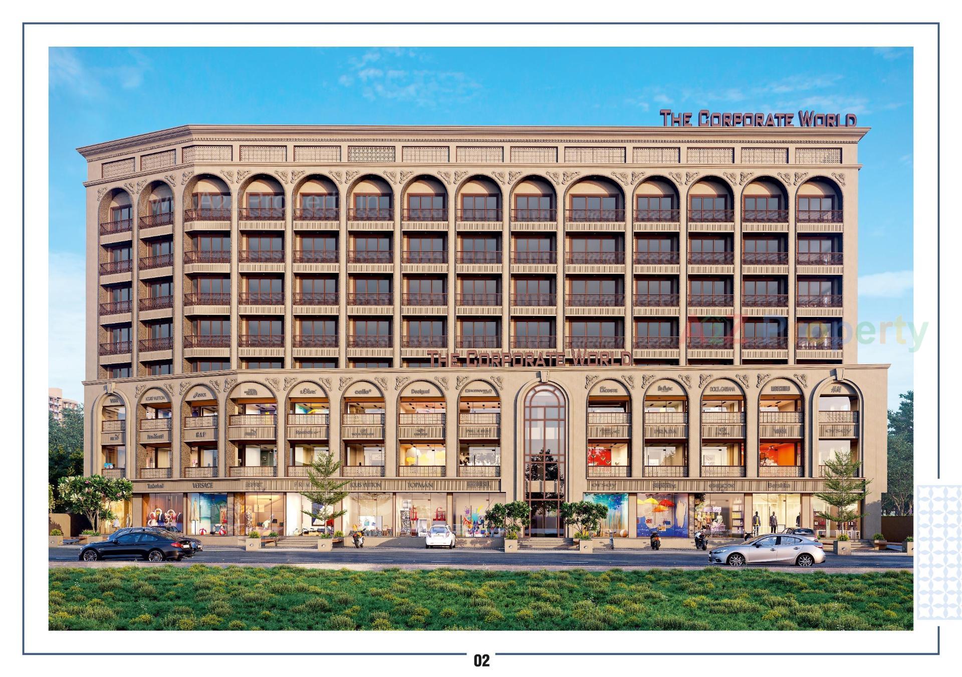 3D Elevation of real estate project The Corporate World located at Rajkot, Rajkot, Gujarat