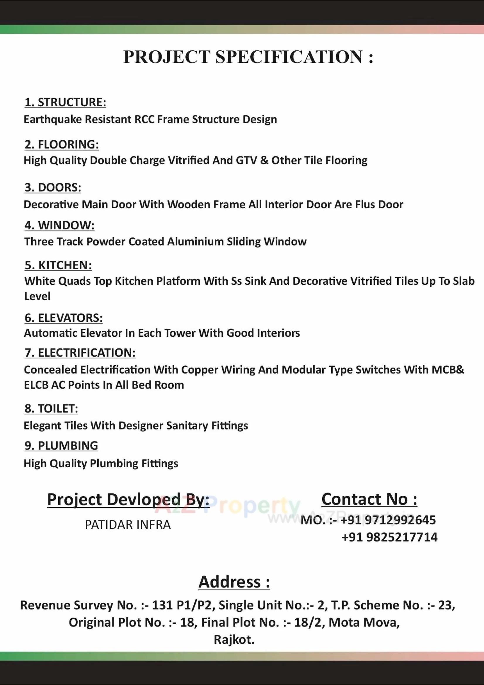  of real estate project The Green Moon located at Motamava, Rajkot, Gujarat