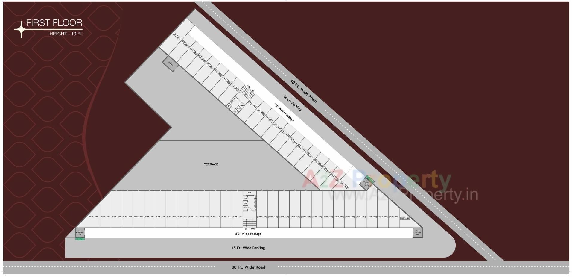 Layout of real estate project The Gulmohar Plaza located at Rajkot, Rajkot, Gujarat