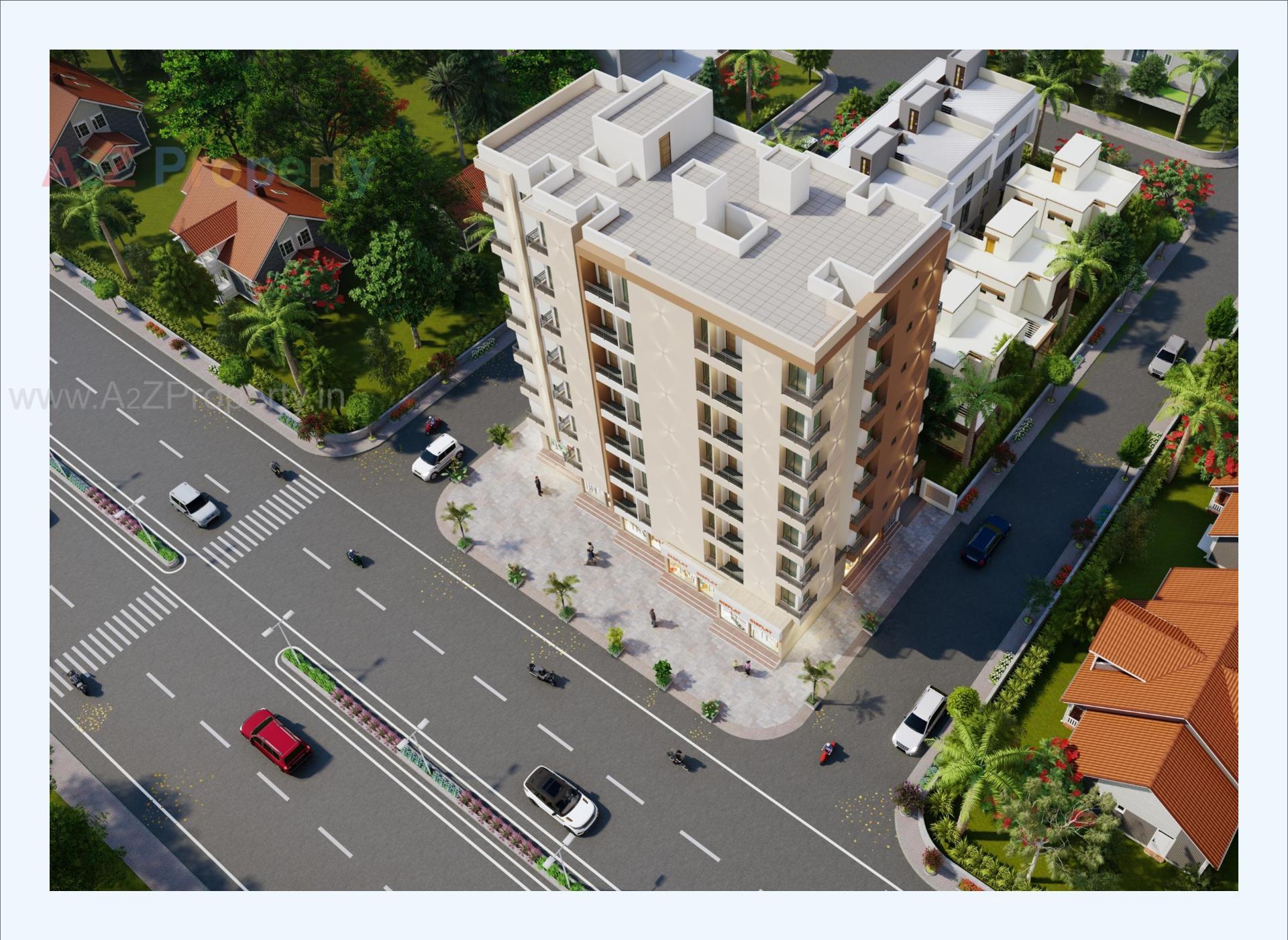 3D Elevation of real estate project The Sky View located at Kothariya, Rajkot, Gujarat