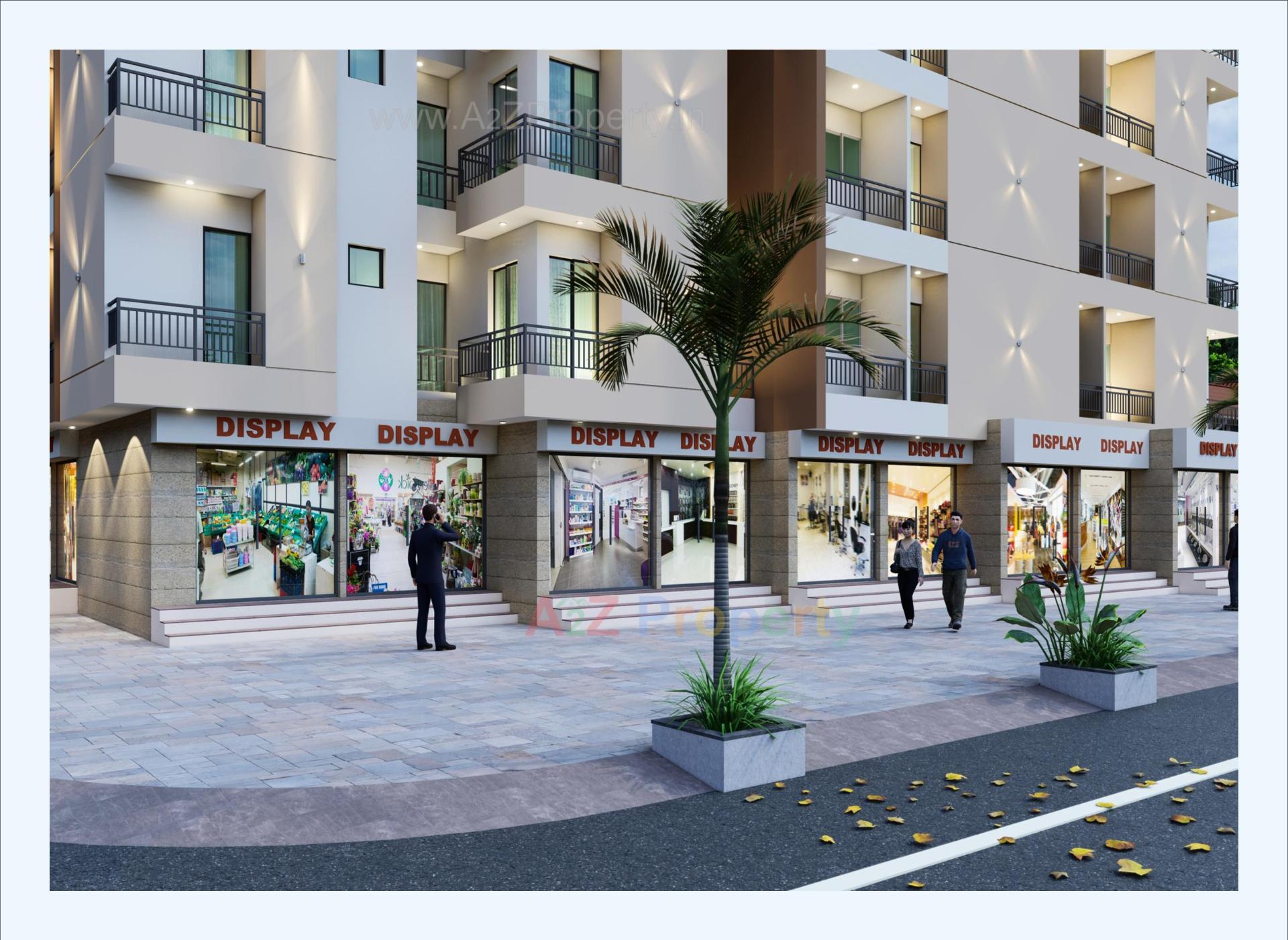 3D Elevation of real estate project The Sky View located at Kothariya, Rajkot, Gujarat