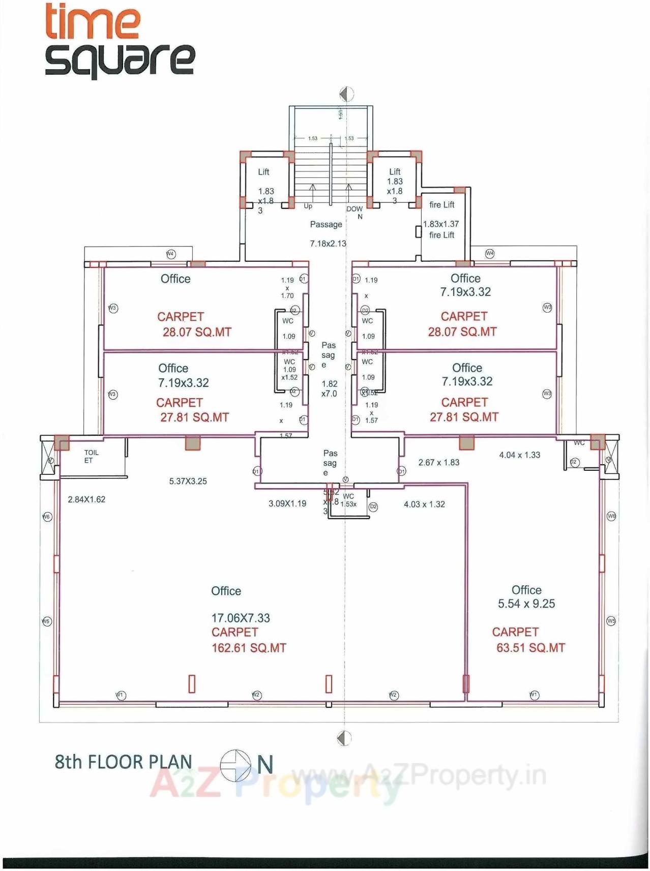 Layout of real estate project Time Square located at Madhapar, Rajkot, Gujarat