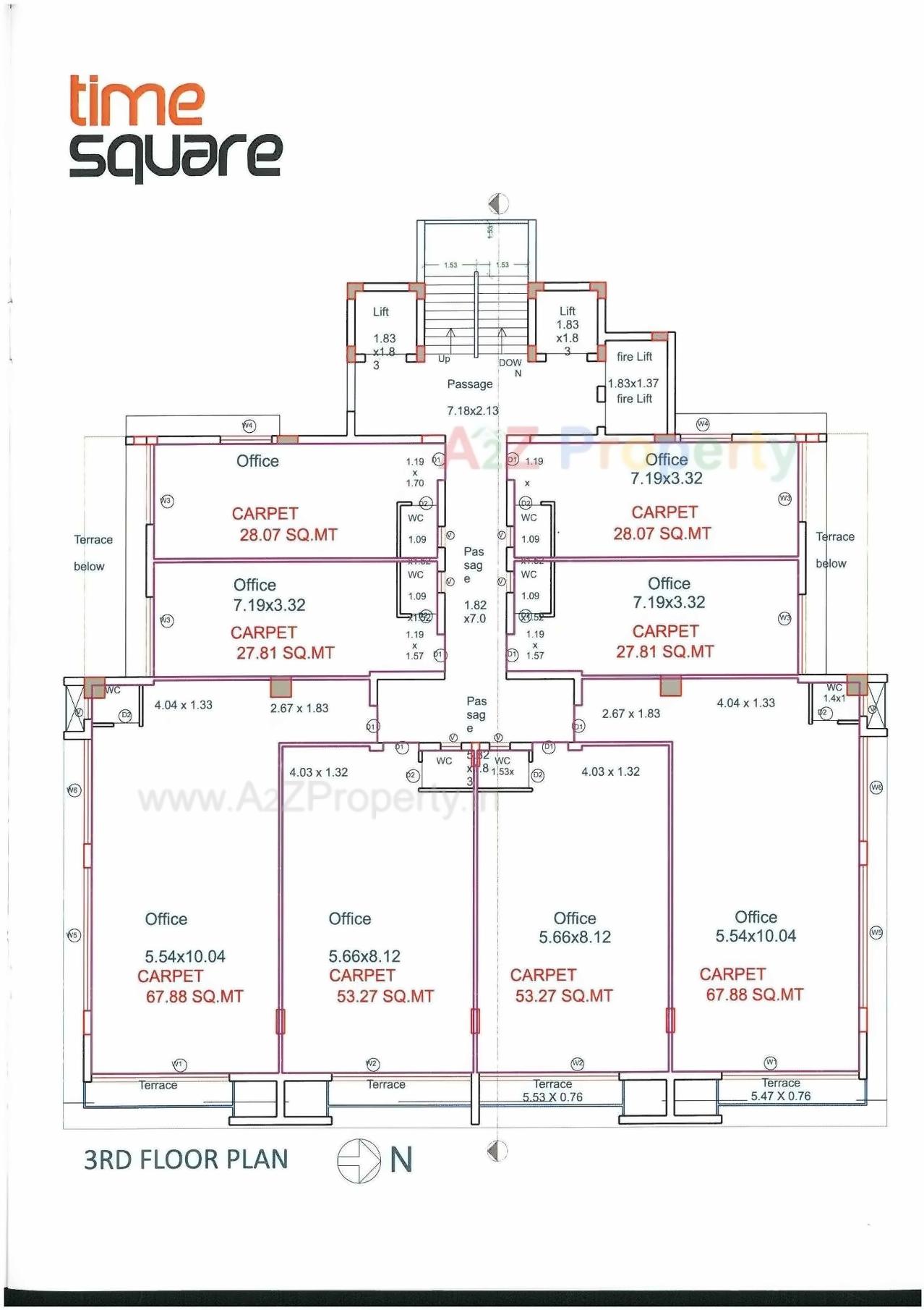 Layout of real estate project Time Square located at Madhapar, Rajkot, Gujarat