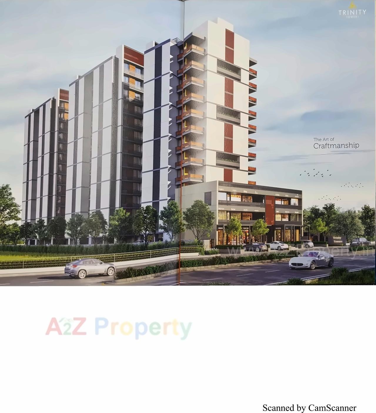 3D Elevation of real estate project Trinity Towers located at Raiya, Rajkot, Gujarat