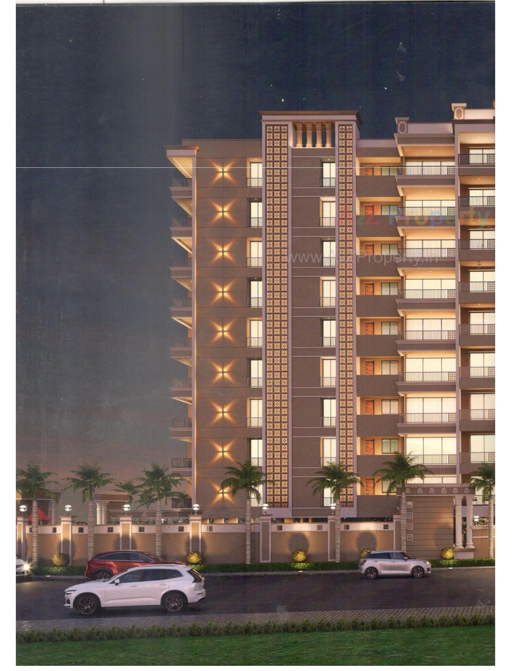 3D Elevation of real estate project Tulsi Gold located at Mavdi, Rajkot, Gujarat