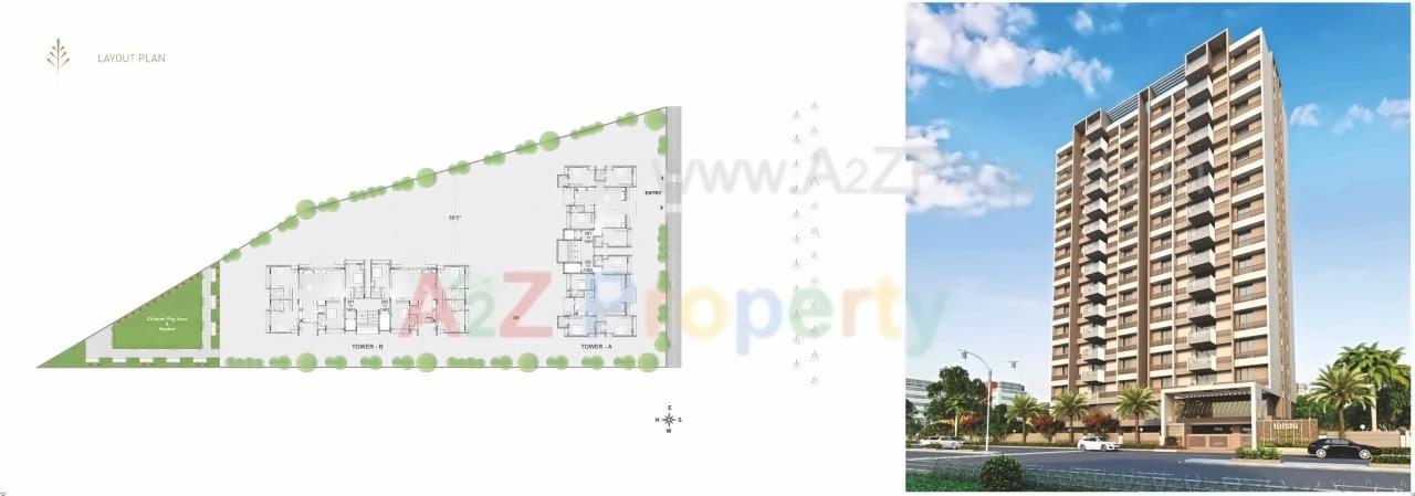 3D Elevation of real estate project Tulsi Green located at Motamava, Rajkot, Gujarat