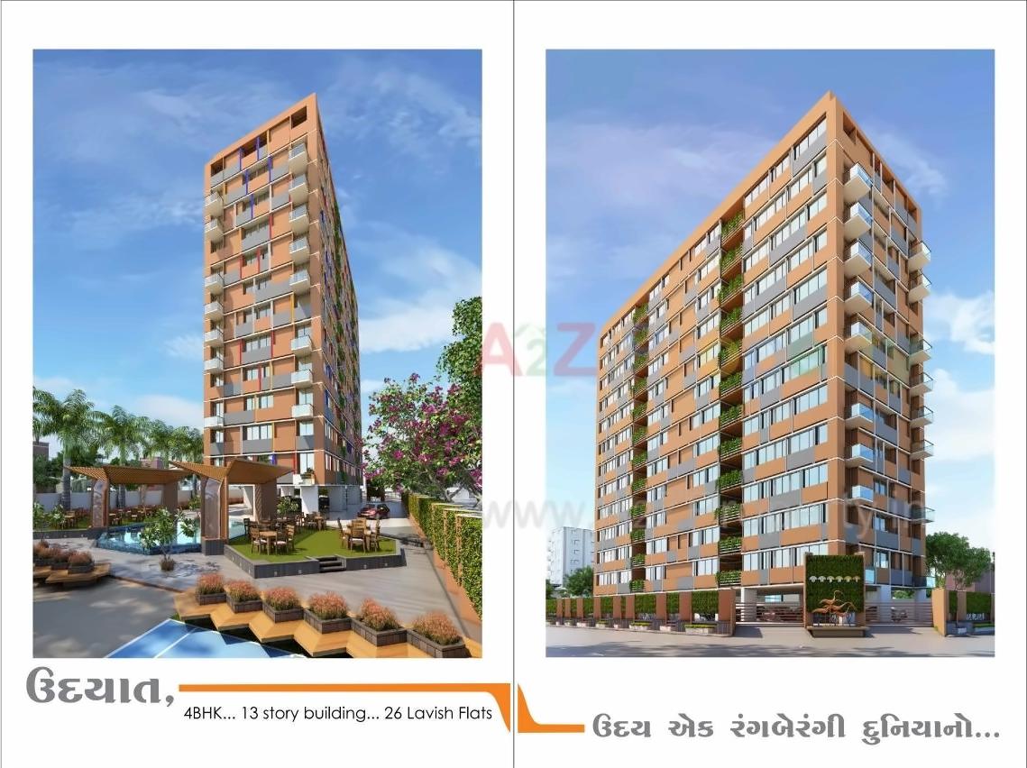 3D Elevation of real estate project Udyaat located at Ghanteshwar, Rajkot, Gujarat
