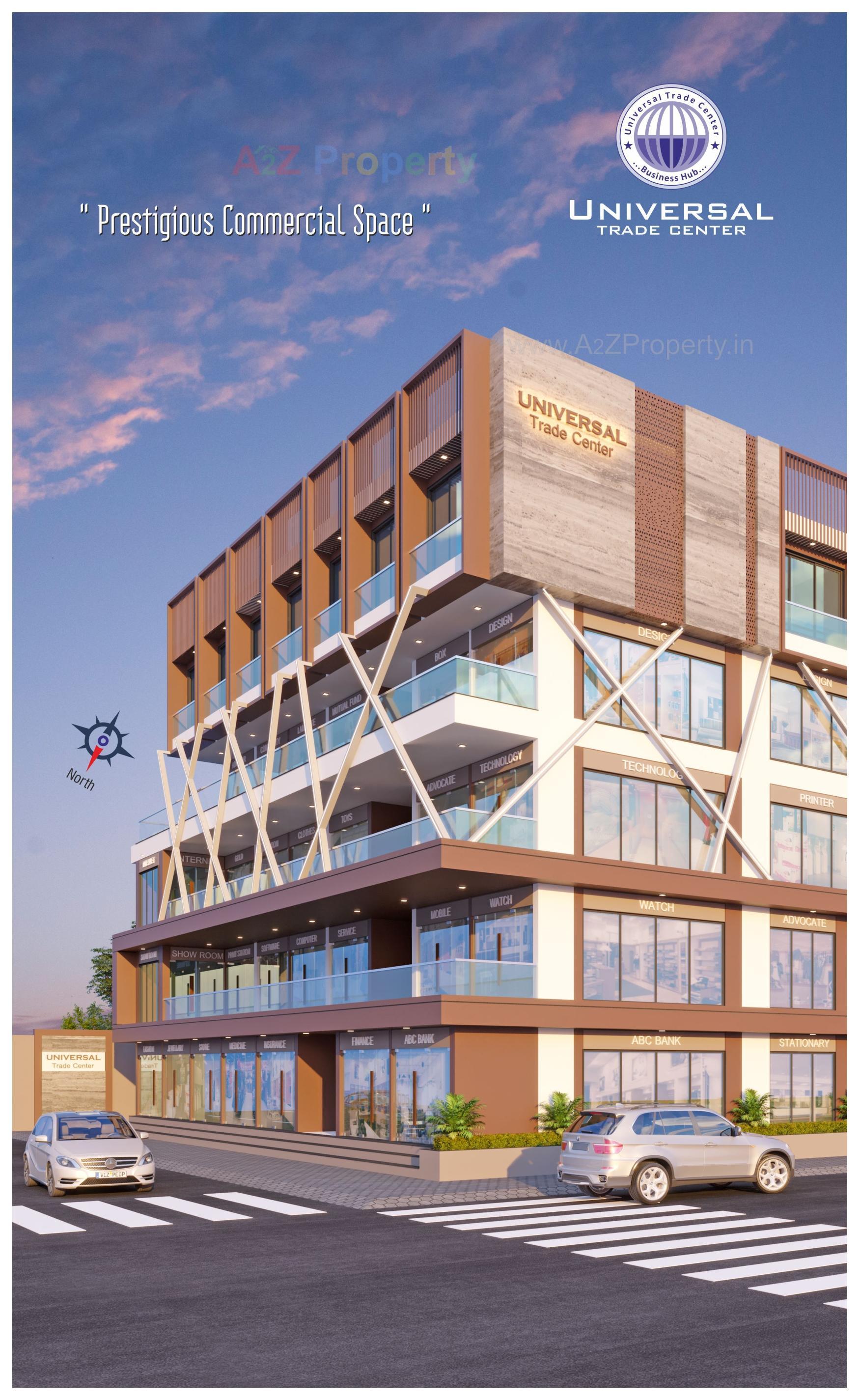 3D Elevation of real estate project Universal Trade Center located at Rajkot, Rajkot, Gujarat