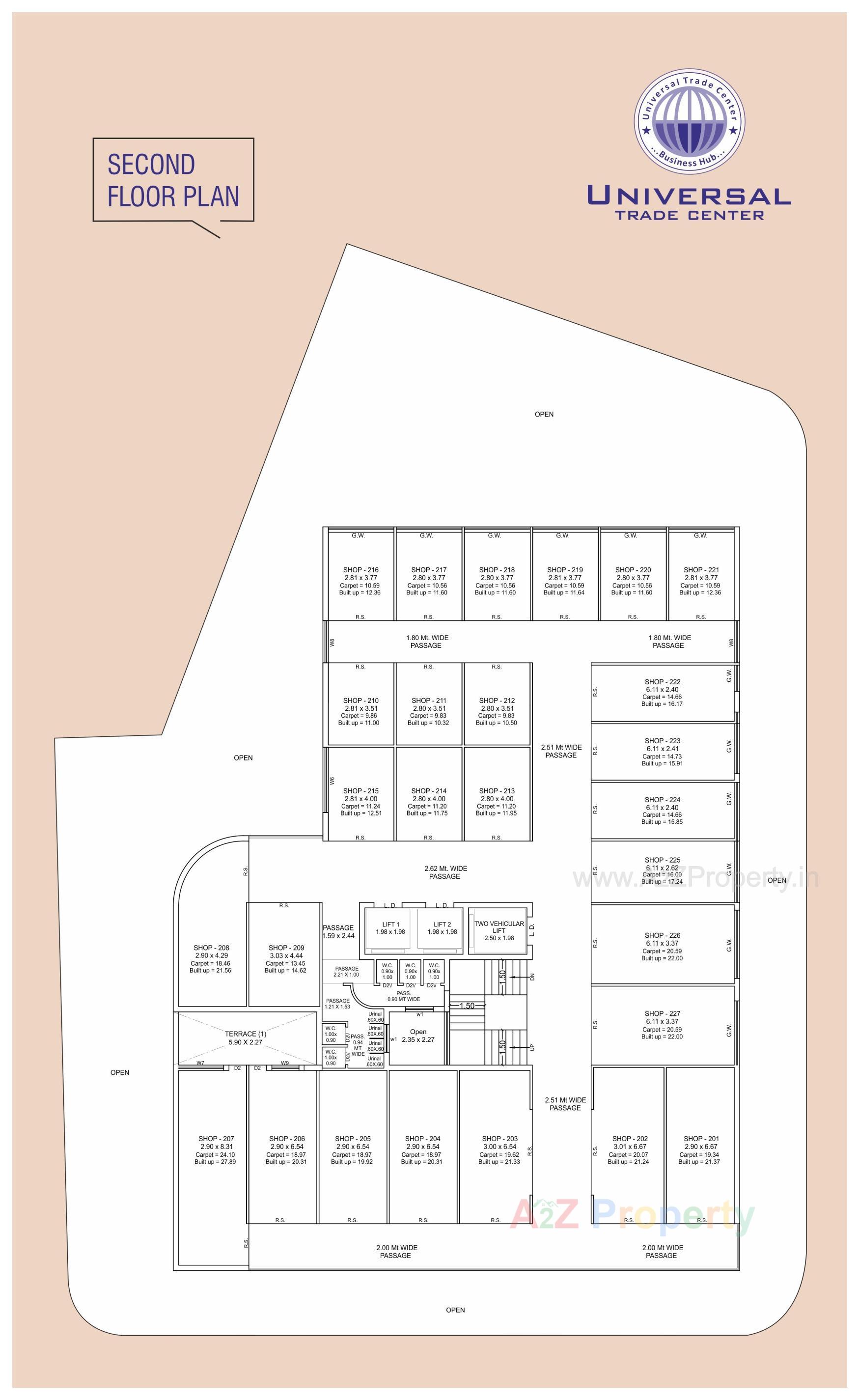 Layout of real estate project Universal Trade Center located at Rajkot, Rajkot, Gujarat