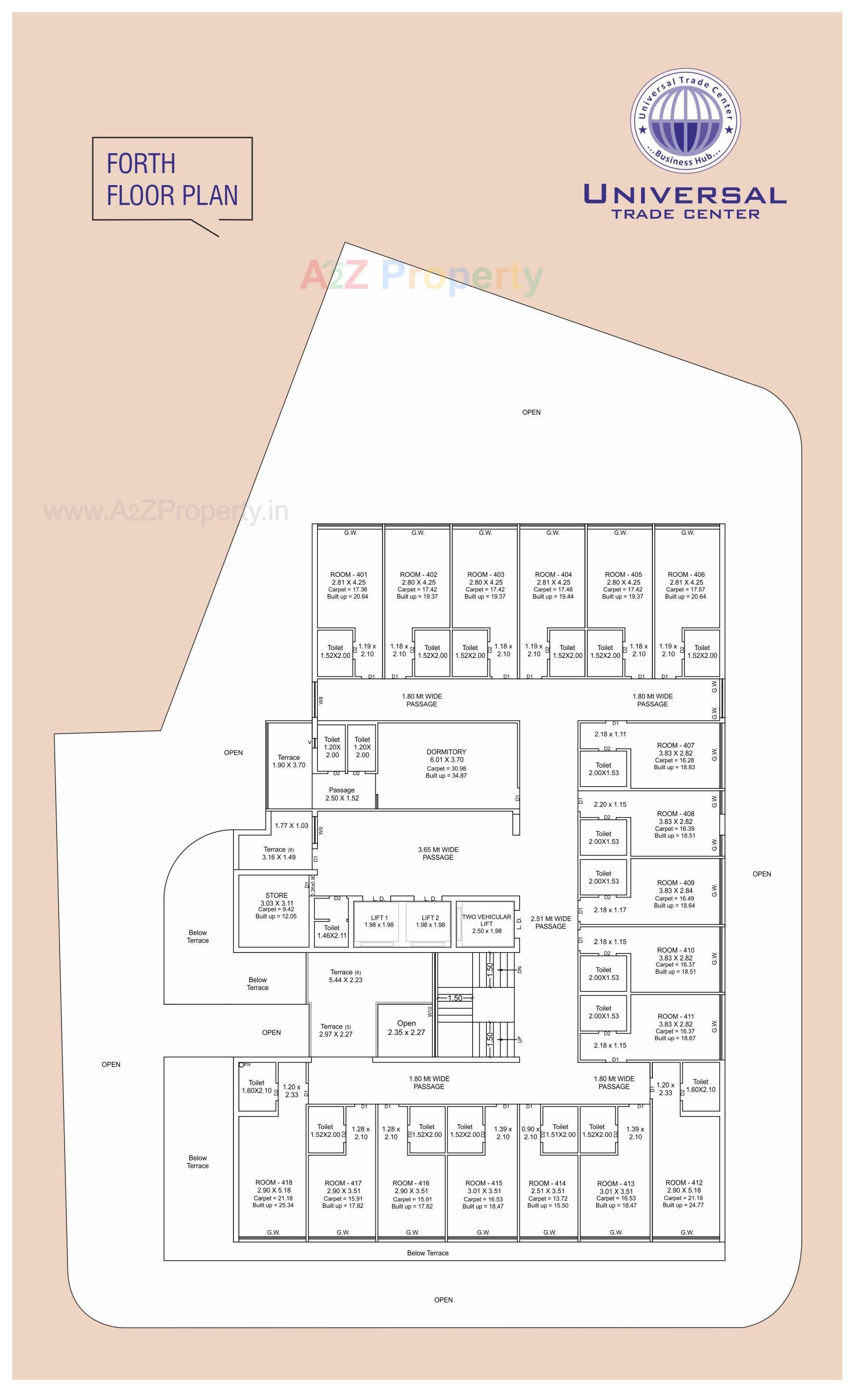 Layout of real estate project Universal Trade Center located at Rajkot, Rajkot, Gujarat