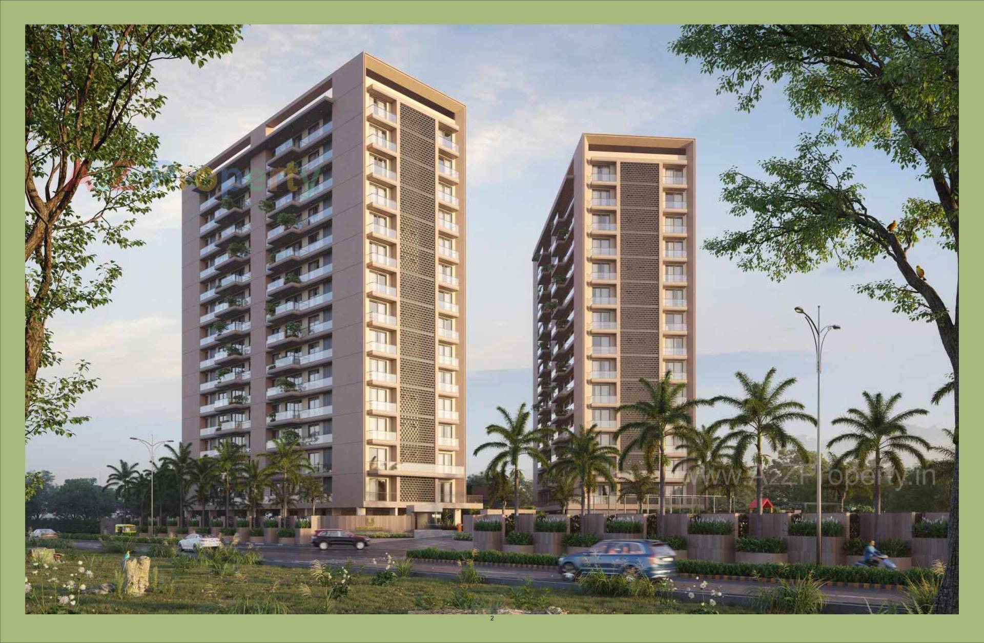 3D Elevation of real estate project Urbana Gardens located at Motamava, Rajkot, Gujarat