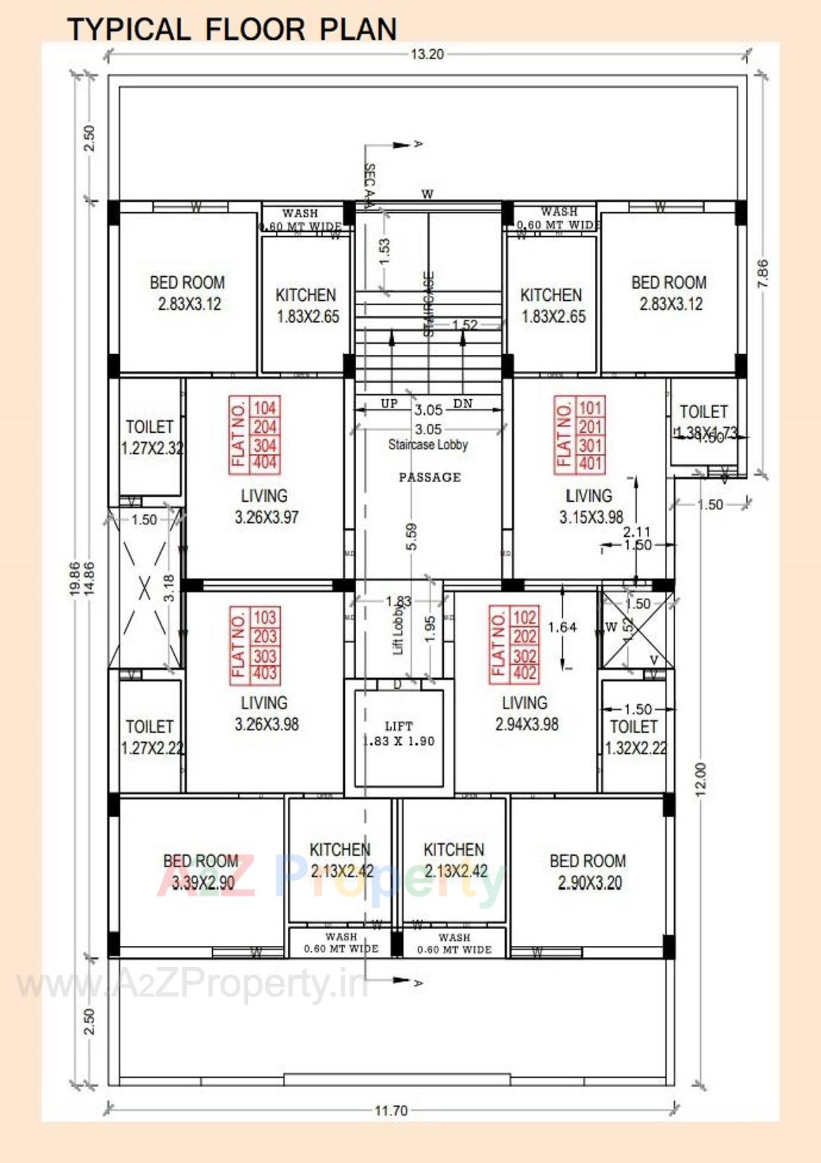 Layout of real estate project Utsav Apartment located at Mavdi, Rajkot, Gujarat