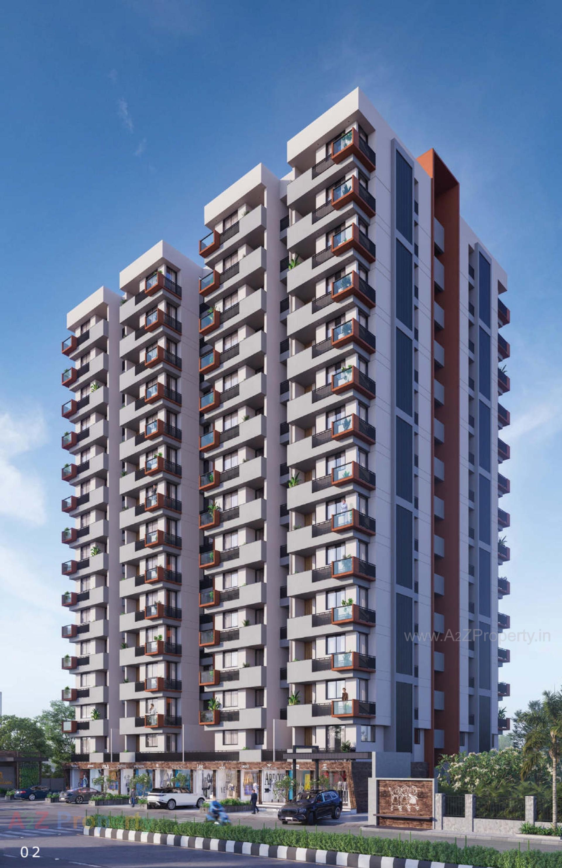 3D Elevation of real estate project Utsav Landmark located at Para-pipaliya, Rajkot, Gujarat