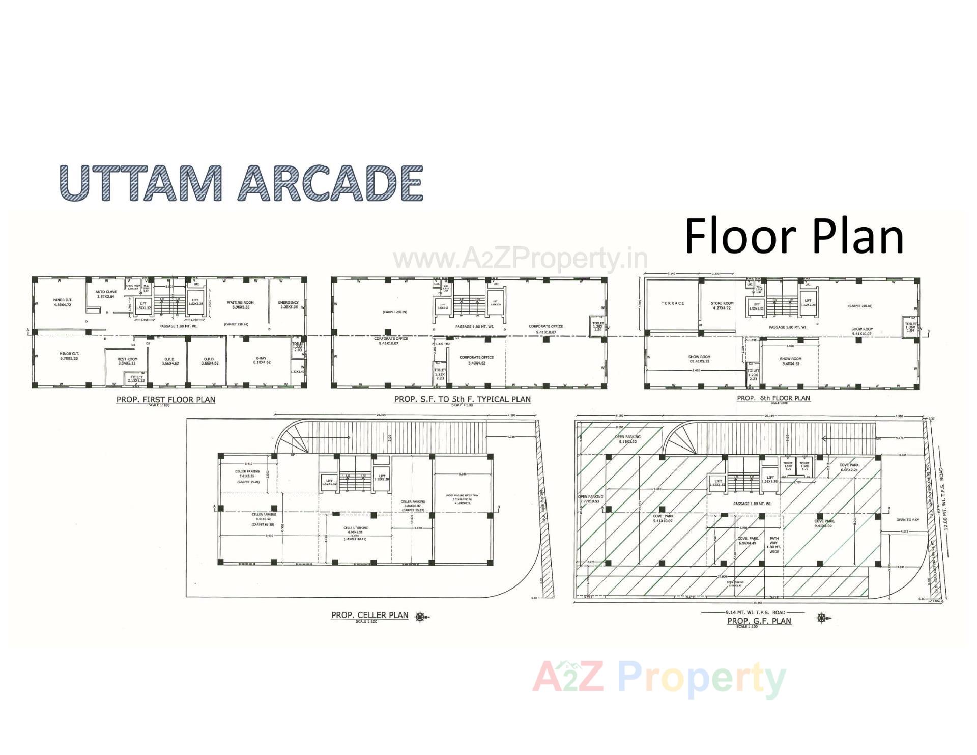 Layout of real estate project Uttam Arcade located at Nanamava, Rajkot, Gujarat