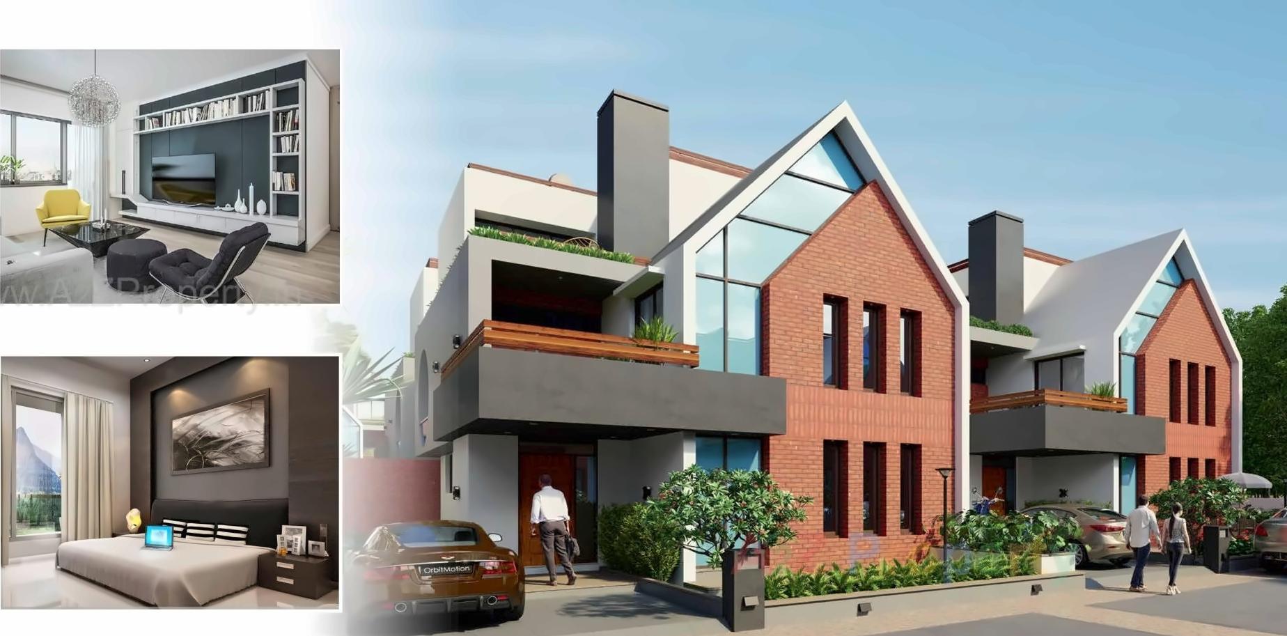 3D Elevation of real estate project V Bunglows located at Mavdi, Rajkot, Gujarat