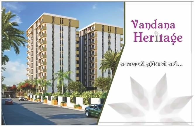 3D Elevation of real estate project Vandana Heritage located at Rajkot, Rajkot, Gujarat