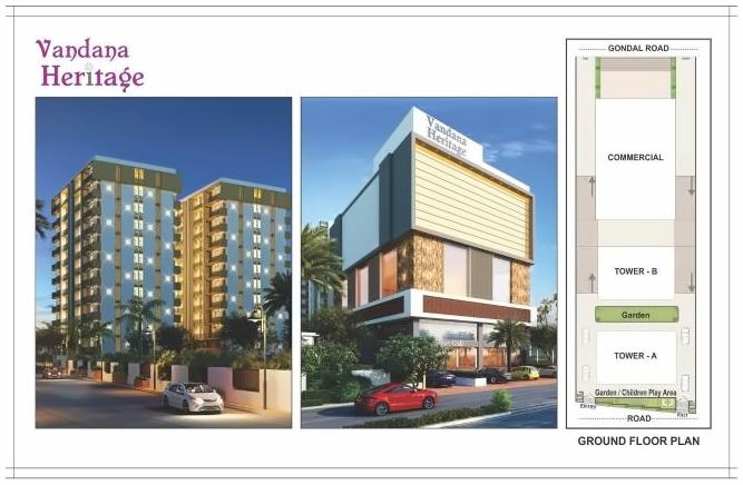 3D Elevation of real estate project Vandana Heritage located at Rajkot, Rajkot, Gujarat