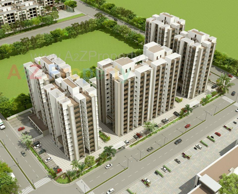 3D Elevation of real estate project Vardhman Green Bhk located at Ghanteshwar, Rajkot, Gujarat