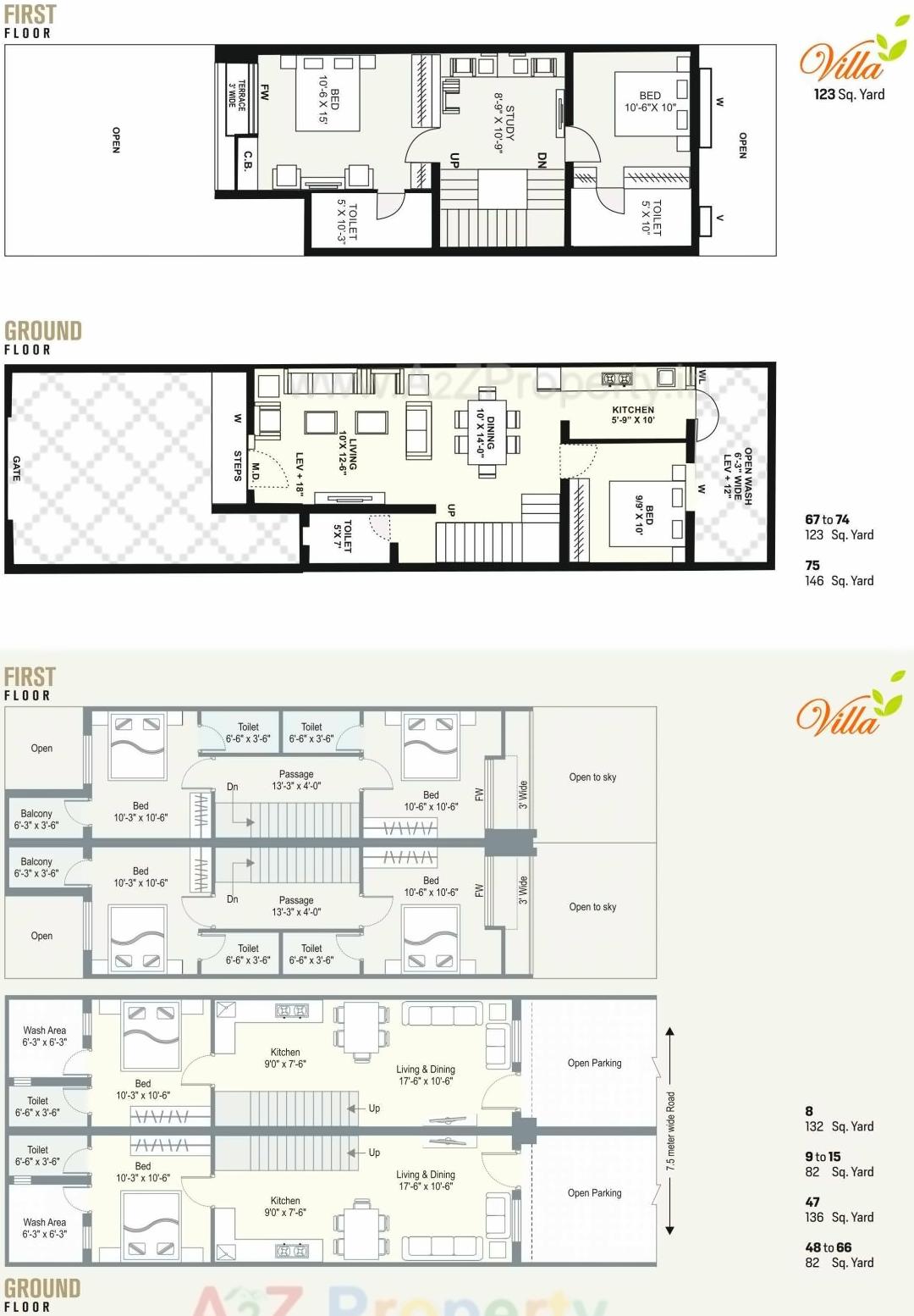 Layout of real estate project Vardhman Villa located at Ghanteshwar, Rajkot, Gujarat