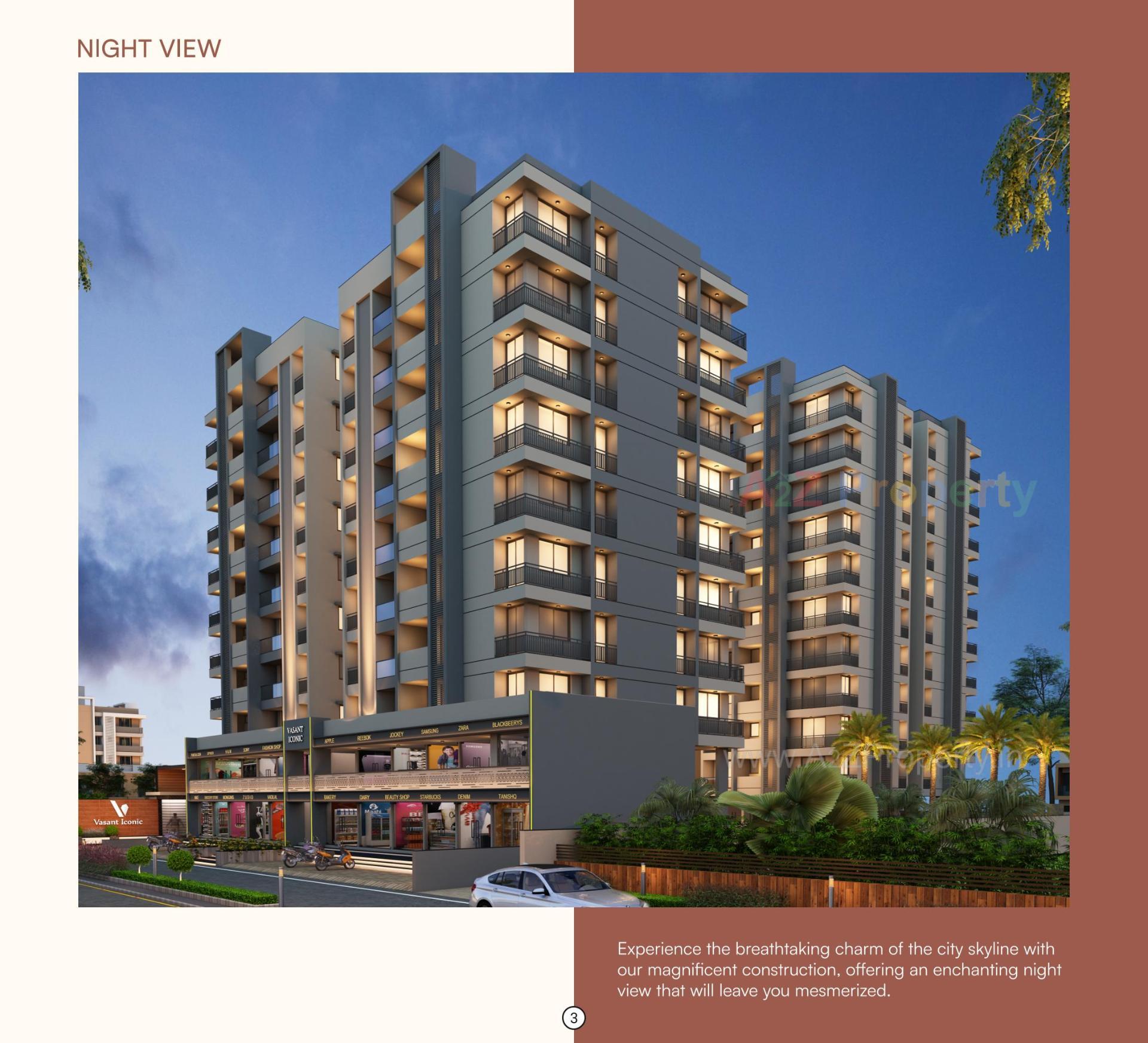 3D Elevation of real estate project Vasant Iconic located at Mavdi, Rajkot, Gujarat