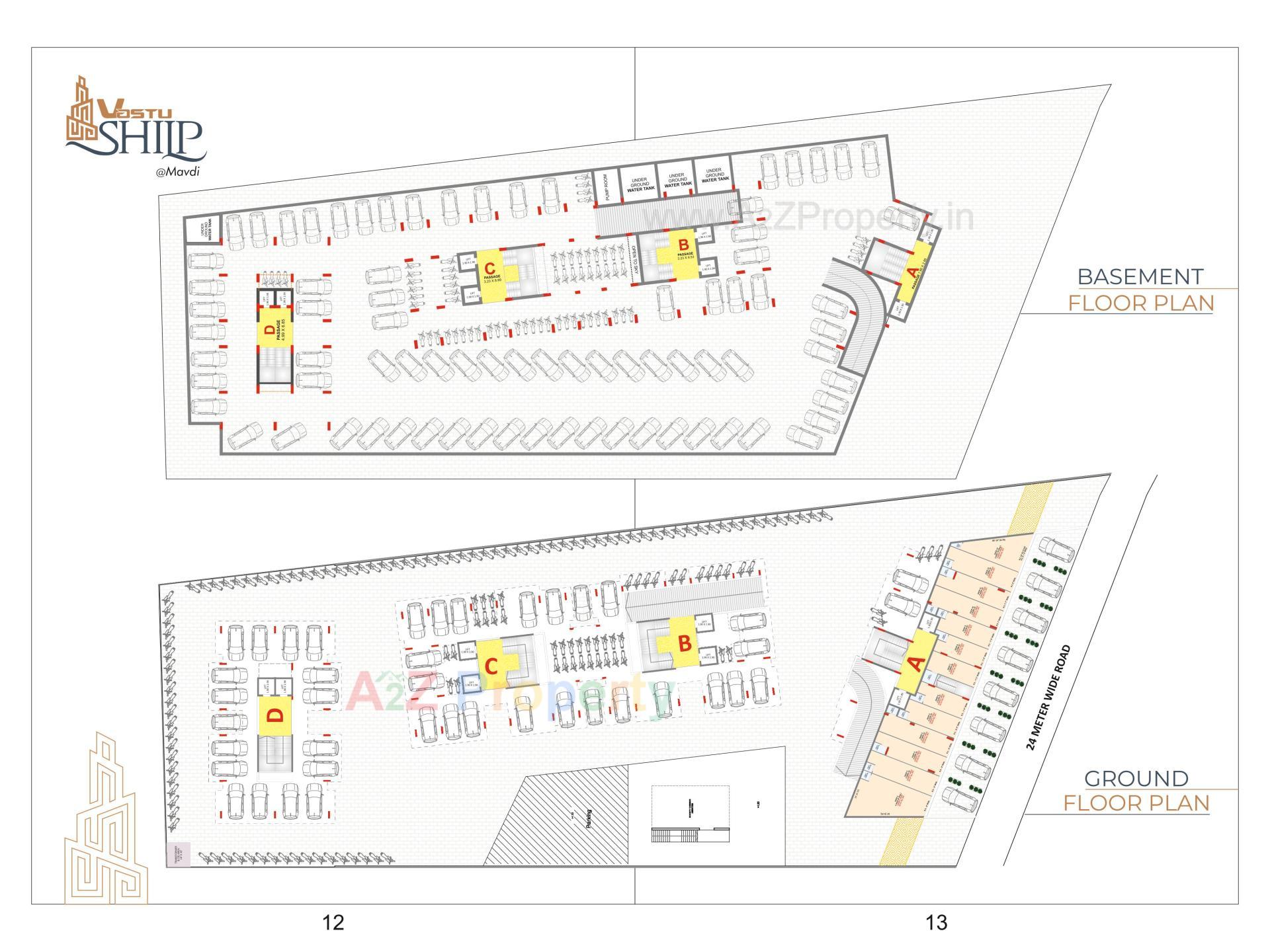 Layout of real estate project Vastu Shilp located at Mavdi, Rajkot, Gujarat