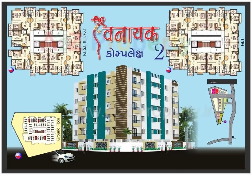 3D Elevation of real estate project Vinayak Complex located at Maliyasan, Rajkot, Gujarat