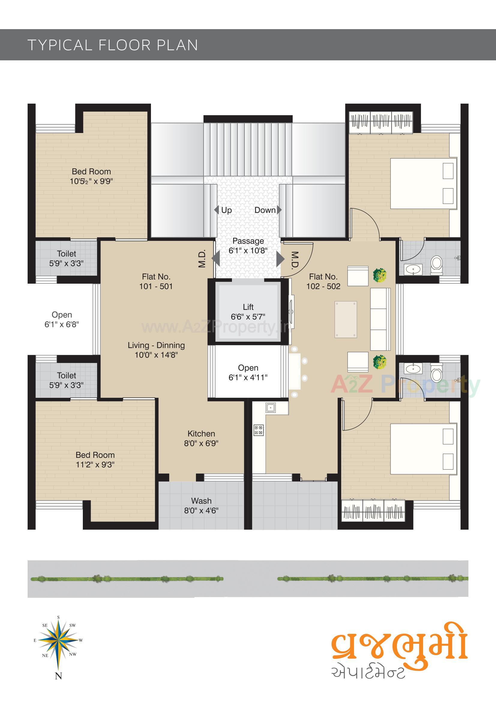 Layout of real estate project Vraj Bhumi Appartment located at Rajkot, Rajkot, Gujarat