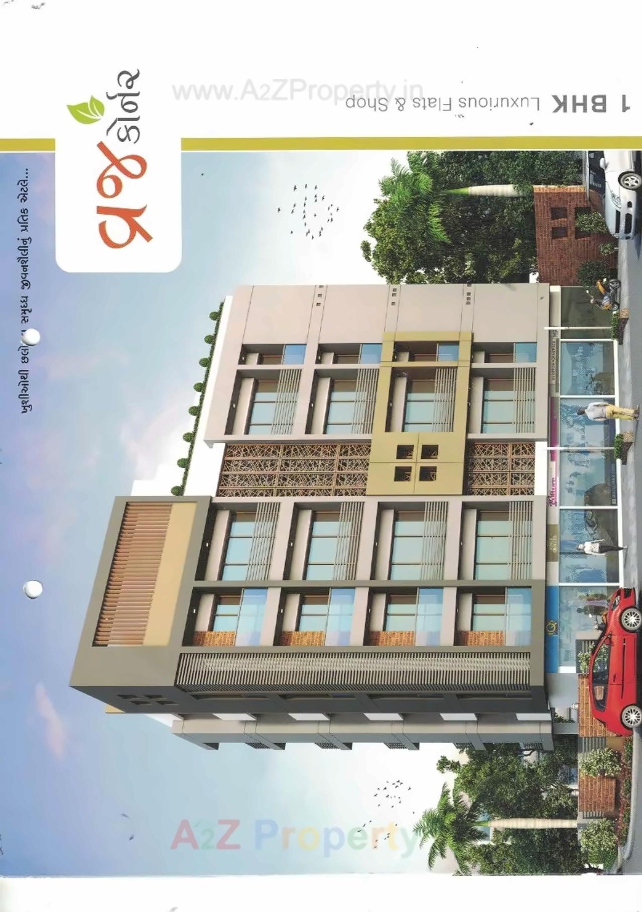 3D Elevation of real estate project Vraj Corner located at Kangasiyali, Rajkot, Gujarat