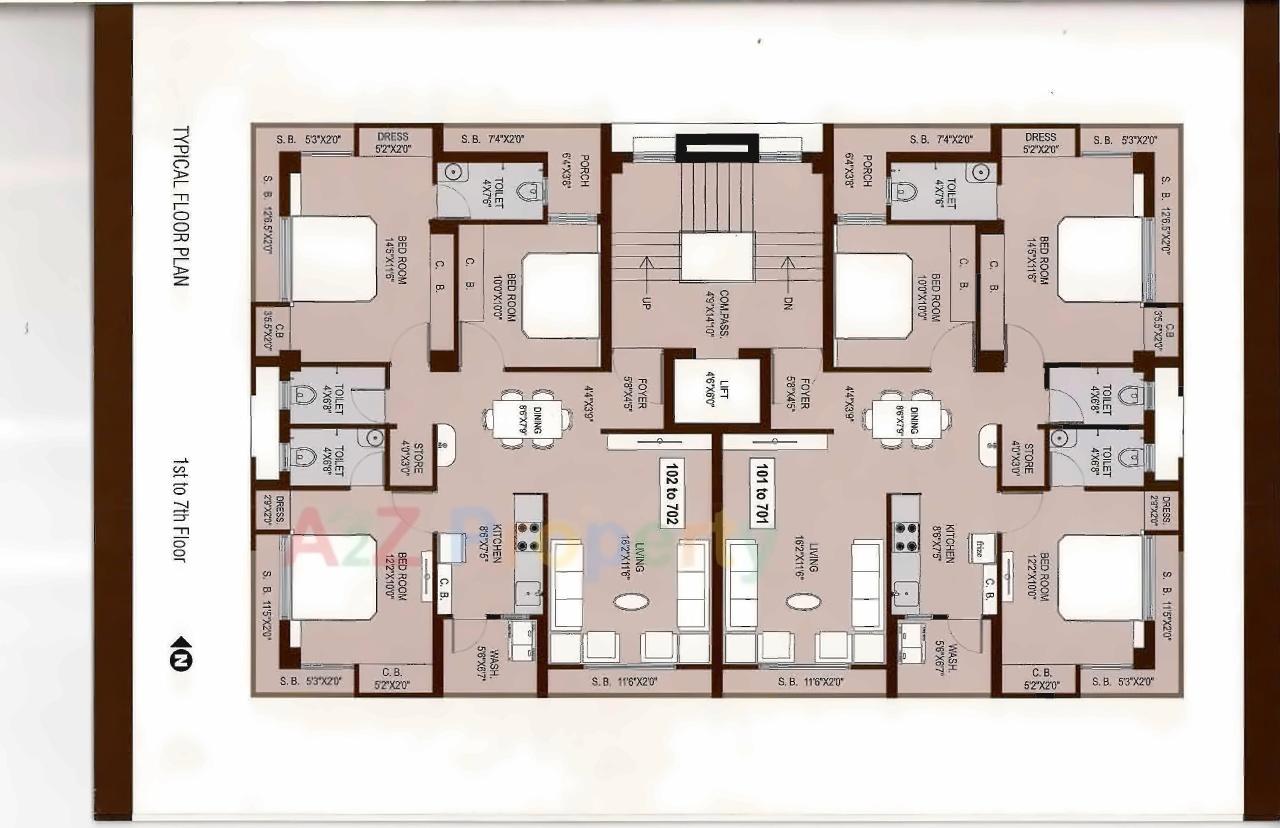 Layout of real estate project Vraj Height located at Rajkot, Rajkot, Gujarat