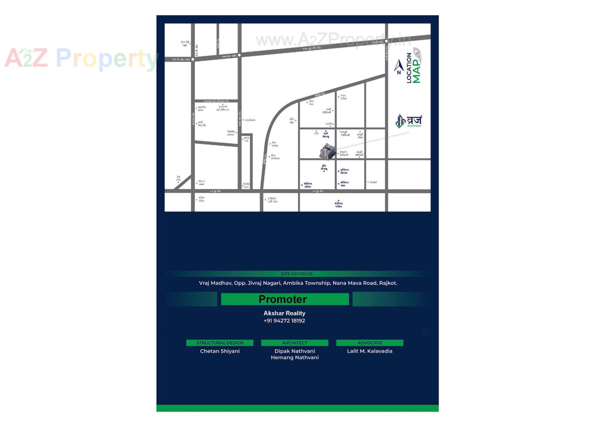 Layout of real estate project Vraj Madhav located at Mavdi, Rajkot, Gujarat
