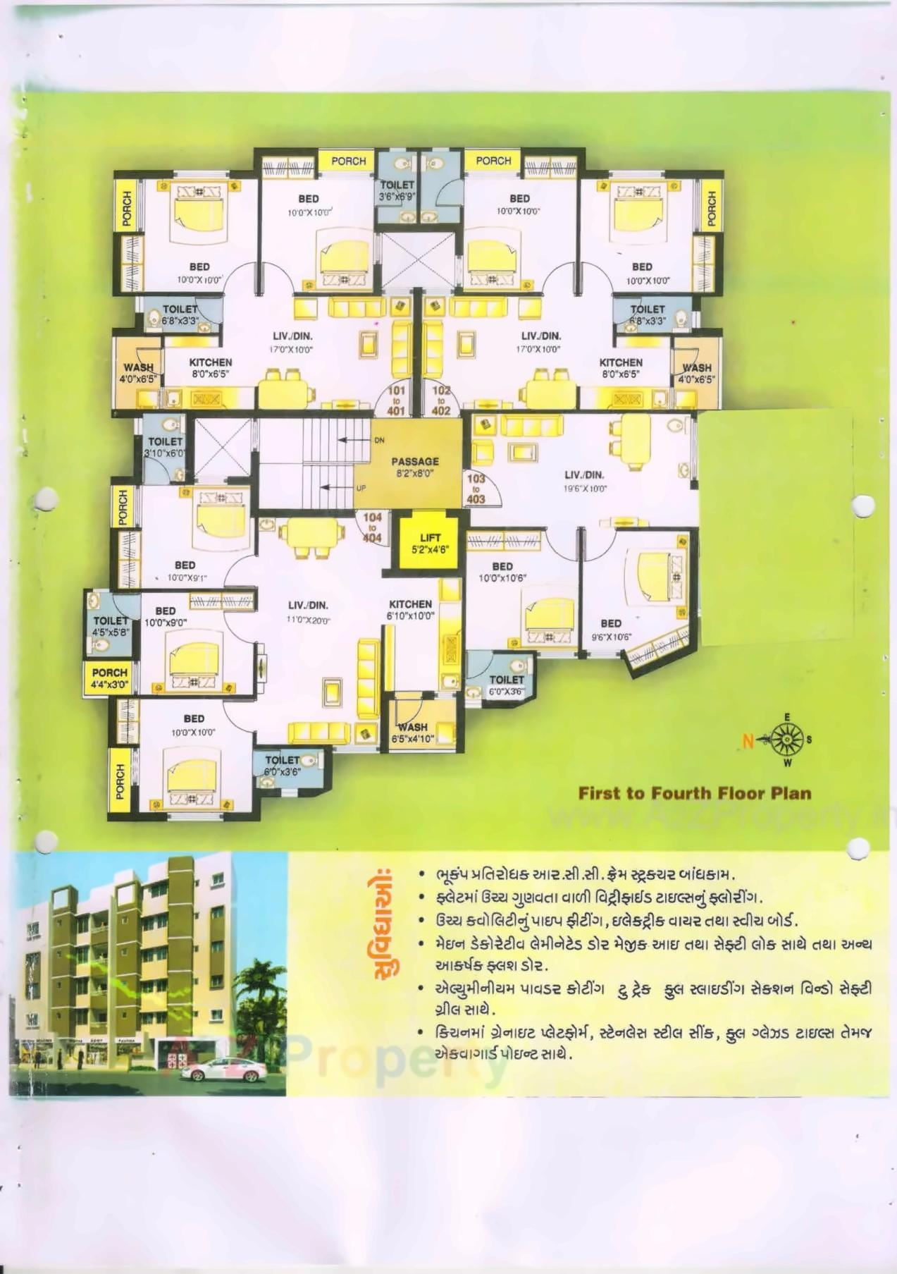 Layout of real estate project Vraj Palace located at Mavdi, Rajkot, Gujarat