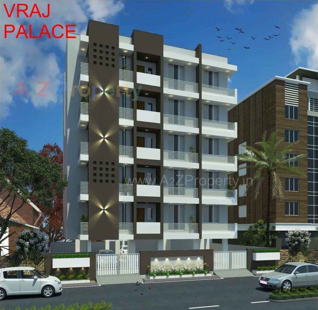 3D Elevation of real estate project Vraj Palace located at Mavdi, Rajkot, Gujarat