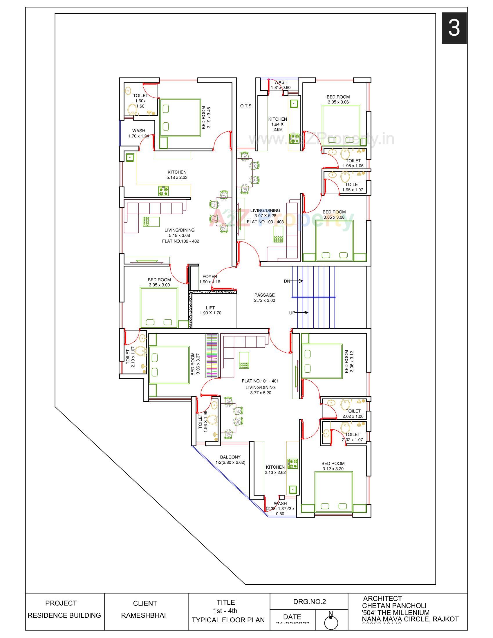 Layout of real estate project Vraj Raj Avenue located at Ghanteshwar, Rajkot, Gujarat