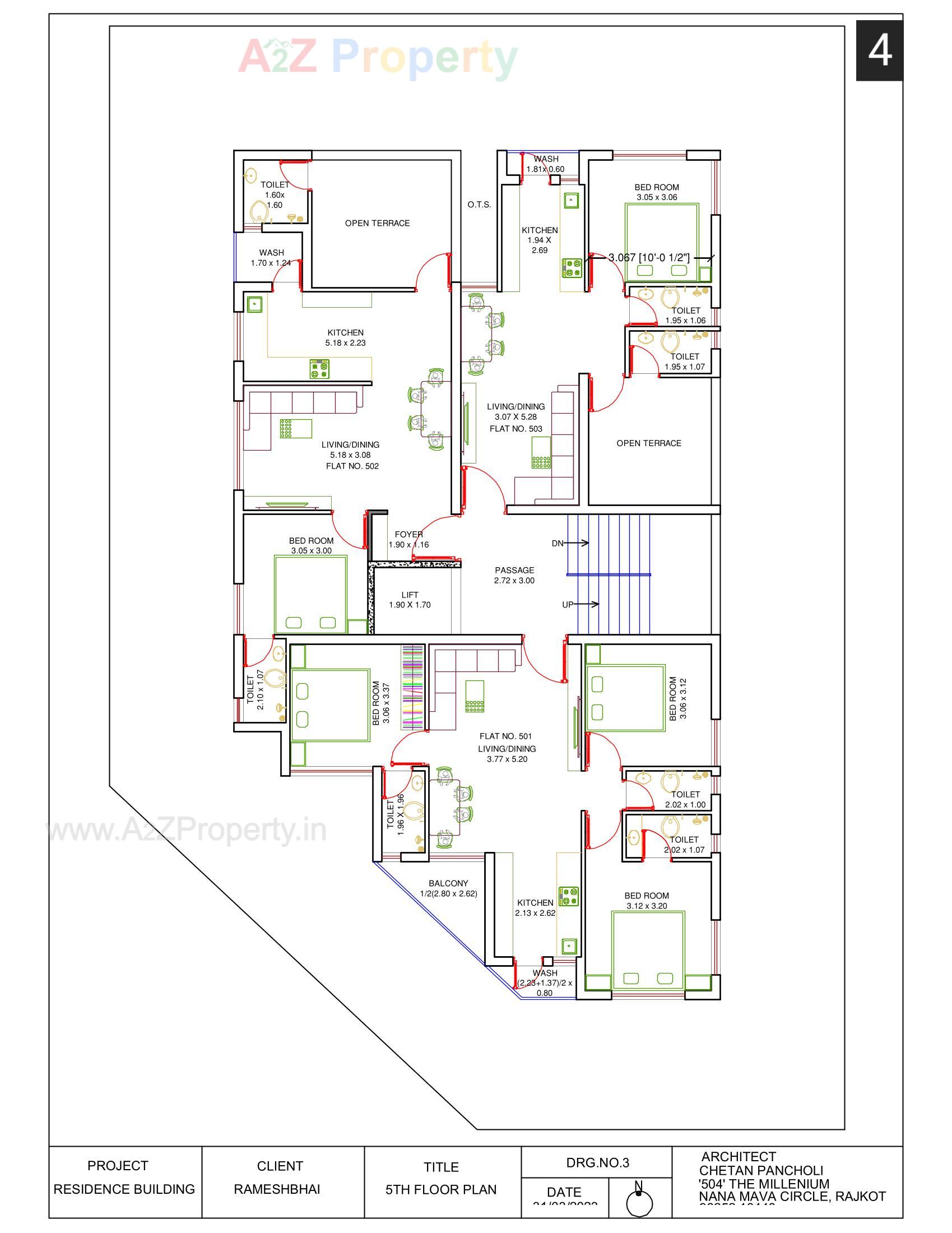 Layout of real estate project Vraj Raj Avenue located at Ghanteshwar, Rajkot, Gujarat