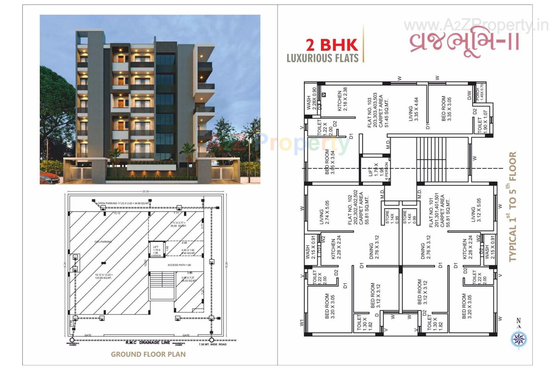 Layout of real estate project Vrajbhumi Ii located at Raiya, Rajkot, Gujarat