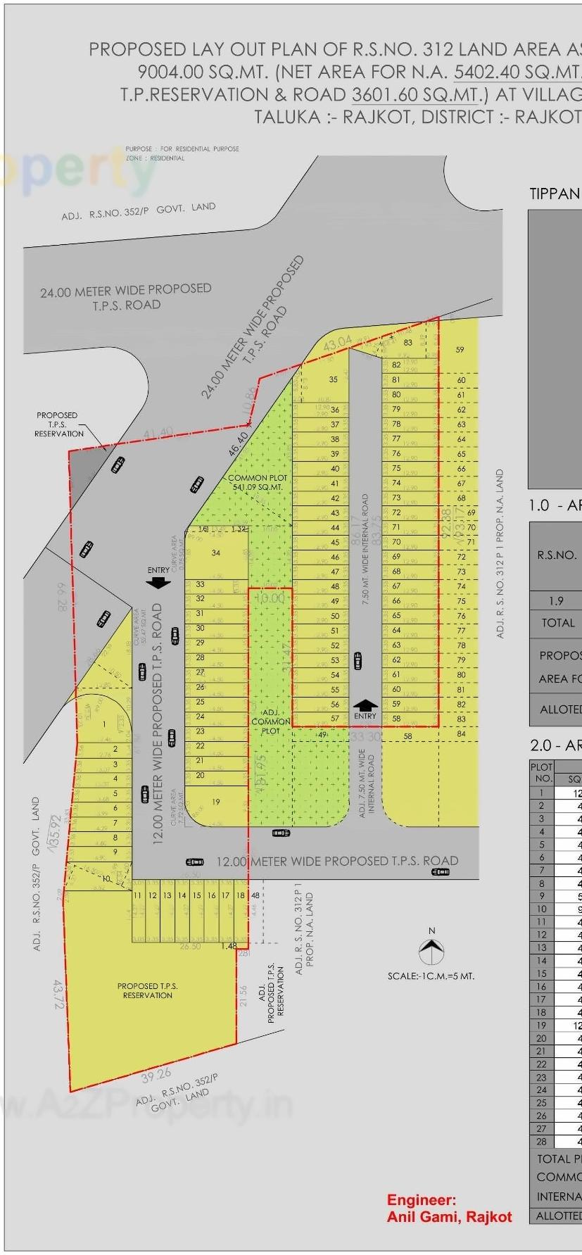 Layout of real estate project Vrundavan Park located at Kothariya, Rajkot, Gujarat