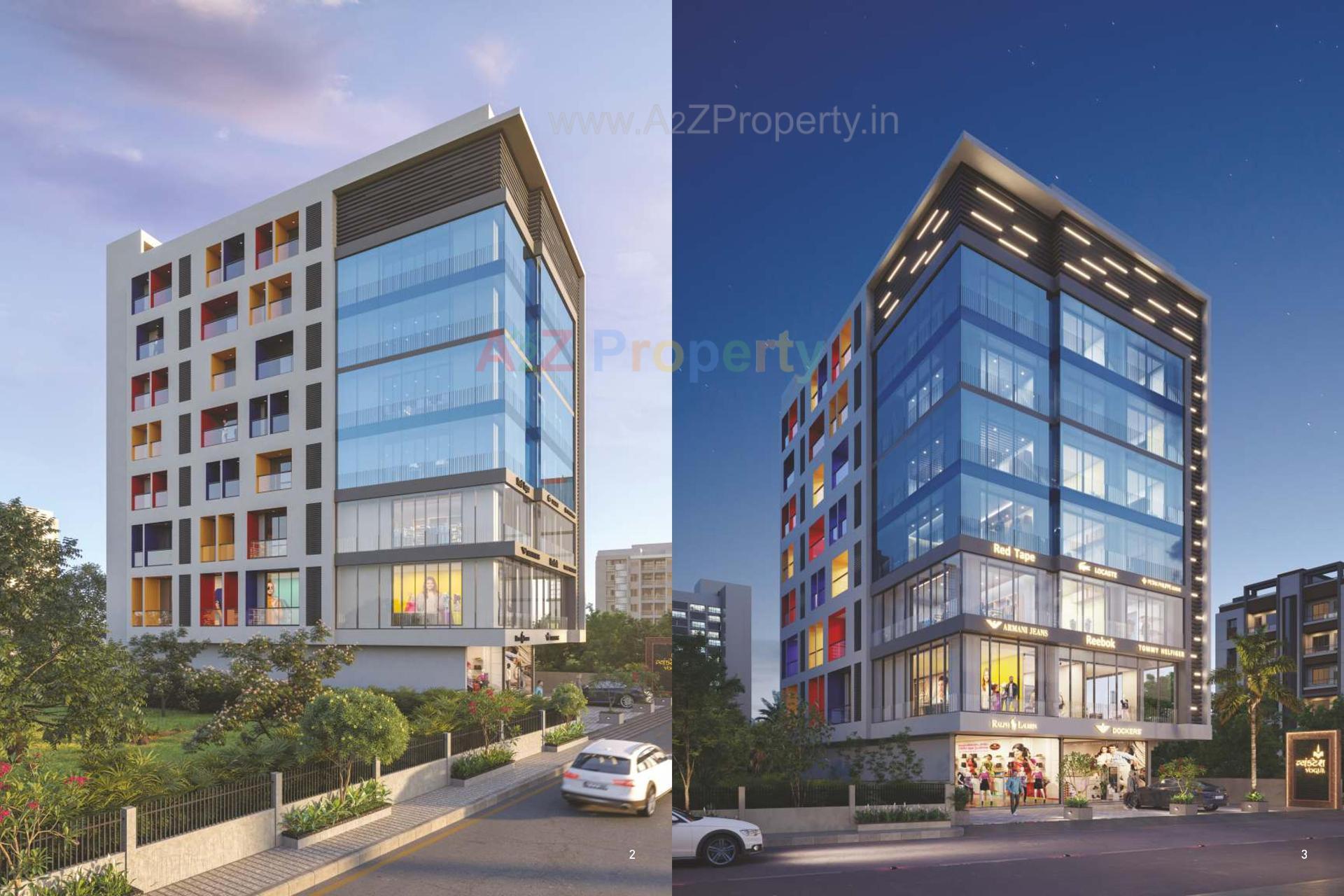 3D Elevation of real estate project Vyanktesh Vogue located at Raiya, Rajkot, Gujarat