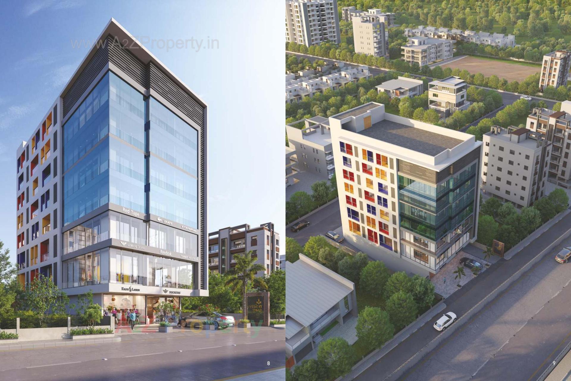 3D Elevation of real estate project Vyanktesh Vogue located at Raiya, Rajkot, Gujarat