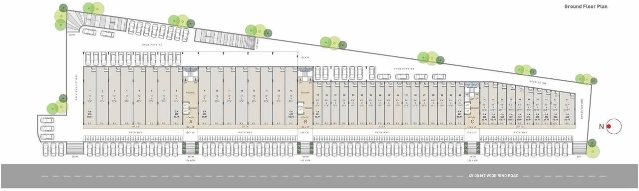 Layout of real estate project West Gate located at Raiya, Rajkot, Gujarat