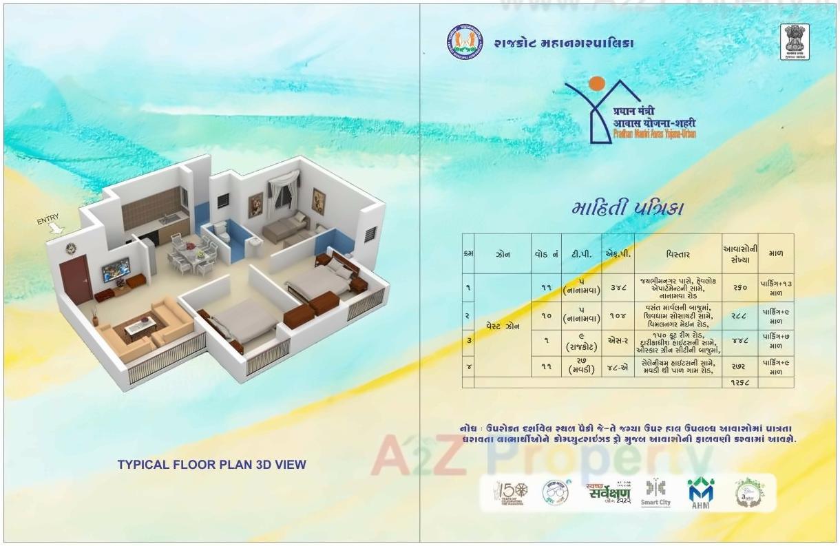 Layout of real estate project West Zone Package  Fp 10 located at Nanamava, Rajkot, Gujarat