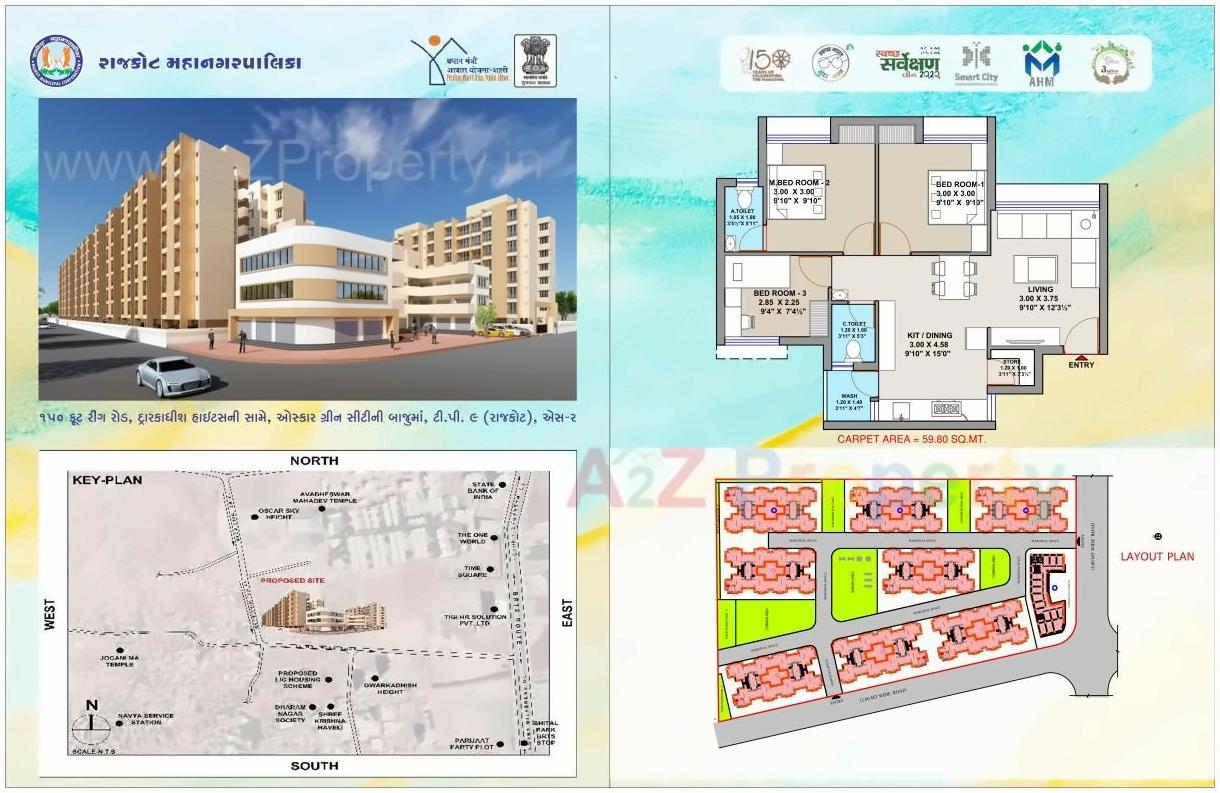Layout of real estate project West Zone Package  Fp 10 located at Nanamava, Rajkot, Gujarat
