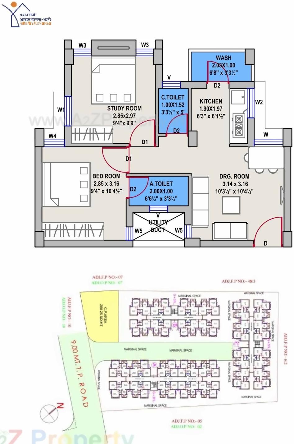 Layout of real estate project West Zone Package  6a located at Mavdi, Rajkot, Gujarat