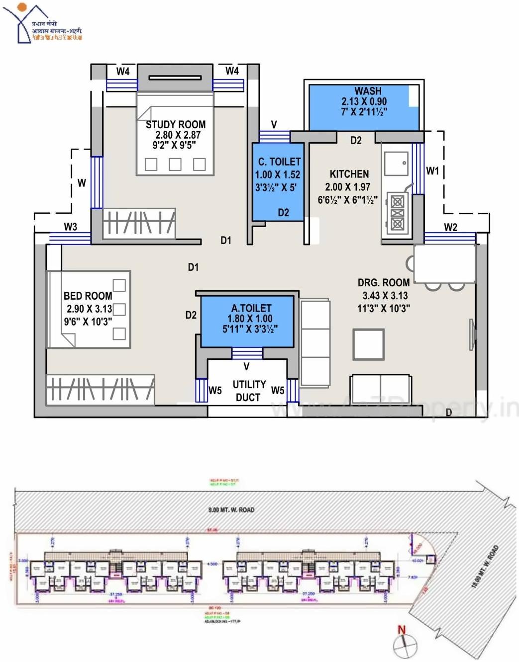 Layout of real estate project West Zone Package   57/ located at Motamava, Rajkot, Gujarat