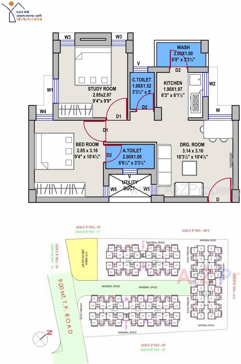 Layout of real estate project West Zone Package   57/ located at Motamava, Rajkot, Gujarat