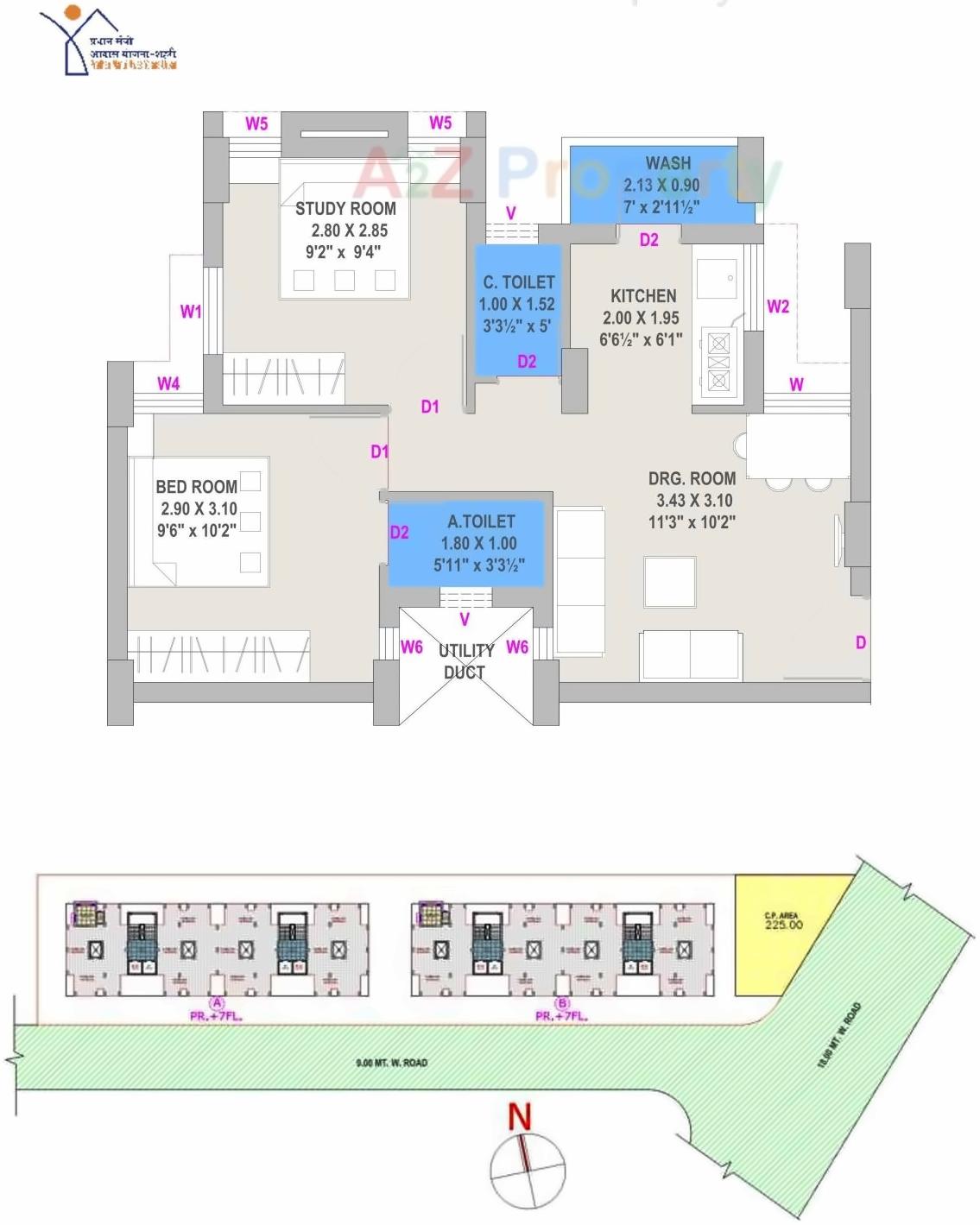 Layout of real estate project West Zone Package   57/ located at Motamava, Rajkot, Gujarat