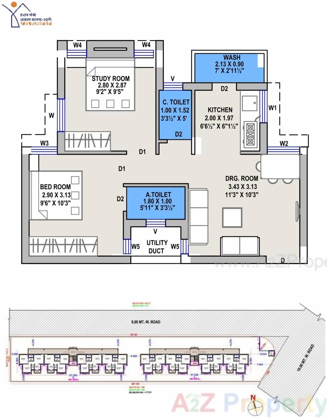 Layout of real estate project West Zone Package   57/ located at Motamava, Rajkot, Gujarat