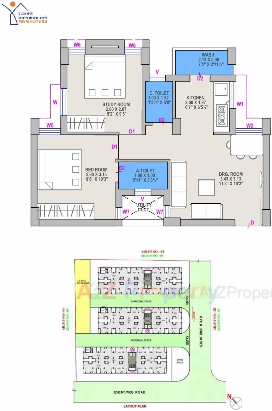 Layout of real estate project West Zone Package   57/ located at Motamava, Rajkot, Gujarat