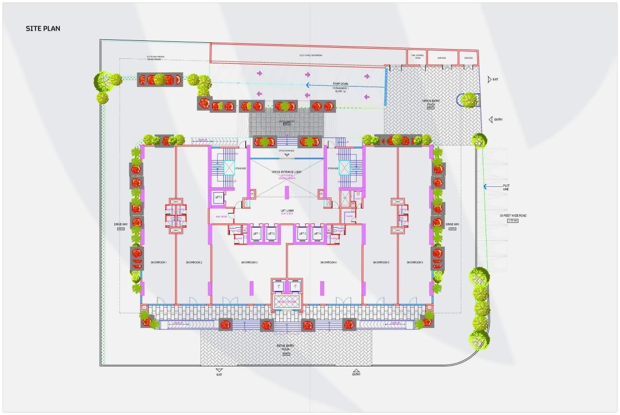 Layout of real estate project Wings Business Bay located at Mavdi, Rajkot, Gujarat