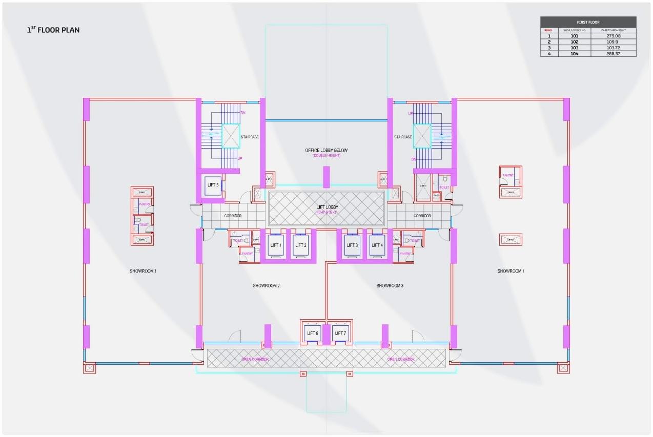 Layout of real estate project Wings Business Bay located at Mavdi, Rajkot, Gujarat